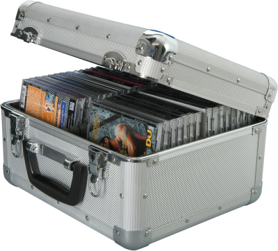 Aluminium CD Storage Case Holds 40 CDs Lockable DJ Flight Case with Padded Interior Dividers Secure Music Storage Box