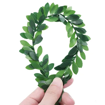 DIY Christmas Wreath Plastic Wire Vine Handmade Accessories with Green Leaf for Thanksgiving Halloween Easter