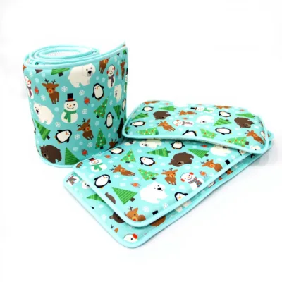Hot Sale Summer Knitted 100% Polyester Fiber Eco-Friendly OEKO-TEX Certified Foldable Printed 3 PCS Baby Cooling Fitted Mat