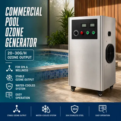 20g 30g 50g Water Cooled Ozone Disinfection System for Industrial Laundry and Textile Bleaching with Integrated Feed