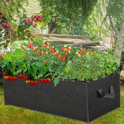 Hot Sell Rectangle Grow Bag Non Woven Fabric Grow Pot Black Mushroom Grow Bags