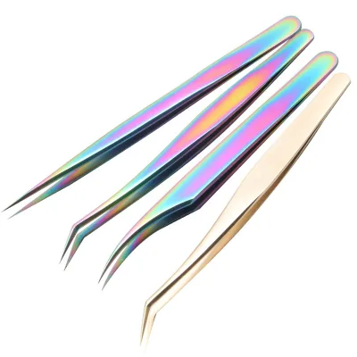 Private Label Hot Other Makeup Eyelash Extension Tool Microfiber Eyelash Tweezers Strong Hold Lash Extension Tweezers