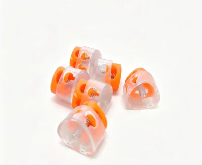 Colored Transparent Nylon Spring Rope Tension Adjustment Durable Snap Locking Elastic Cord End Stopper Rectangle Shape