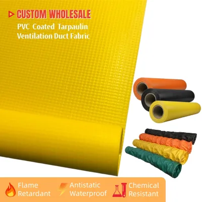Wholesale Waterproof Twill Fireproof Self-Extinguishing 750GSM PVC Coated Fabric for Mine Exhaust Duct