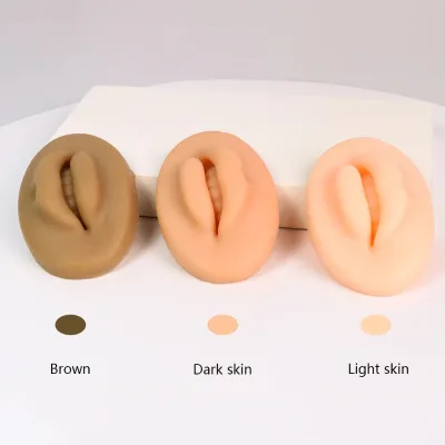 Permanent Makeup Lip Training Skin-Durable Silicone Life-Like 3D Lip Shape Realistic Lip Texture Easy Color Application Cleaning