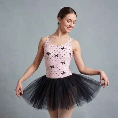 Cute Bowknot Design 80% Nylon 20% Spandex Dance Trainingwear Adult Ballet Tutu