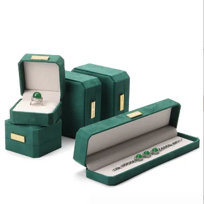 Hot Selling Flannel Jewelry Box logo Customized Jewelry Box Ring Bracelet Jewelry Gift Packaging Box