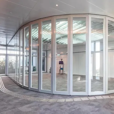 Modern Panorama Glass Wall Partition Double Layer | Office Glass Partition & High Wall Demountable System US Origin