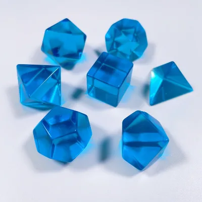 HY Most Popular Dice Set Brand Dice Drinking Game Custom Blue Color Glass Game Dice Crafts