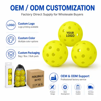 OEM Outdoor 40 Holes Pickleball Ball Rotational Design Durable Pickleball Balls USAPA Approved Training Match