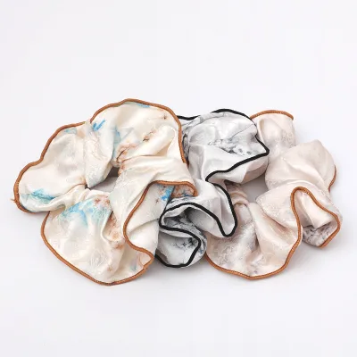 Elastic Personalised Fluffy Wholesale Hair Custom Satin Scrunchies