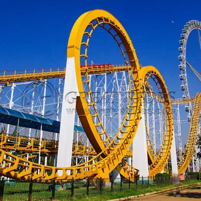 Amusement Park Equipment Crazy Rides 4 Loops 24 Seats Big Roller Coaster for Outdoor