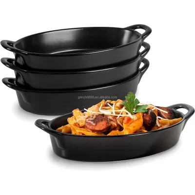 Ceramic Gratin Baking Dishes for Oven Safe and Microwave Cooking and Baking Heat Resistant Small Mini Casserole Dish