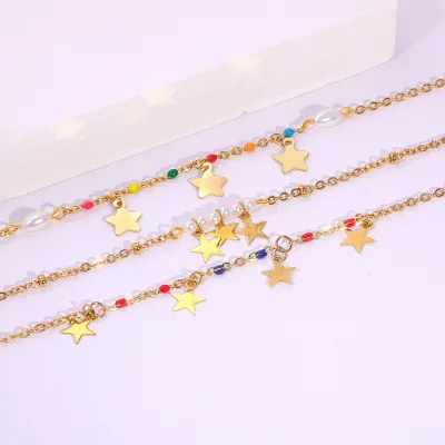 Wholesale Bohemian Vintage Summer Beaded for Bracelet Handmade Colorful Animal Pattern Beads Adjustable Stainless Steel