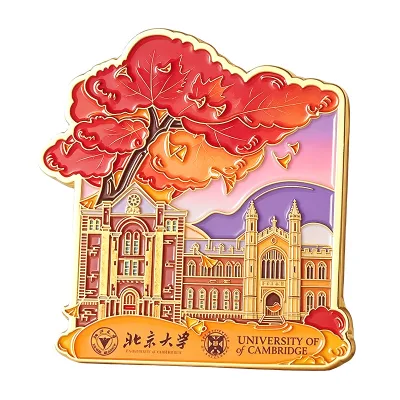 Ticket-souvenir City-style Simple Modern Metal Sliding Magnetic Stickers Tourist Attraction Keepsakes Landmark-inspired Fridge