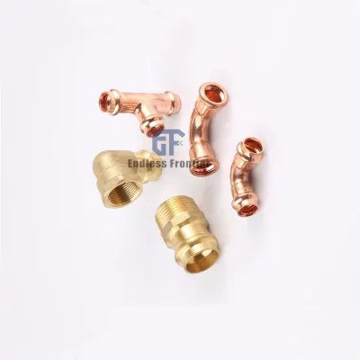 1/4 3/8 1/2 5/8 Inch Copper Fitting Copper Tube Tee for Refrigeration Part Copper Tee