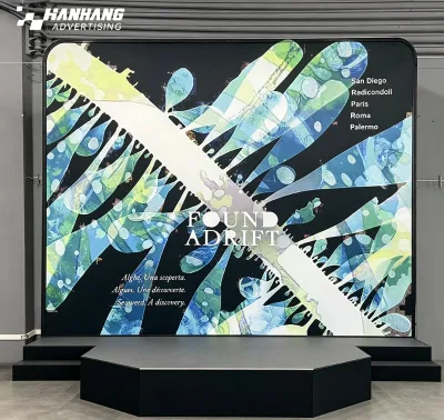 Custom Heavy Duty Pop up Display Tension Fabric Display Stand Exhibition Booth Promotional Pop up Banner