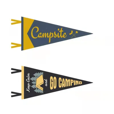 Custom Printed Triangle Pennant Flags Free Template for Soccer Football Sports Team Camp and College Decorative Hanging