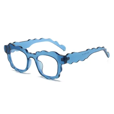 Vintage Personalized Fashion Sunglasses Wave Shape Frame Tortoise Shell Gradient Color Men Women Sunglasses