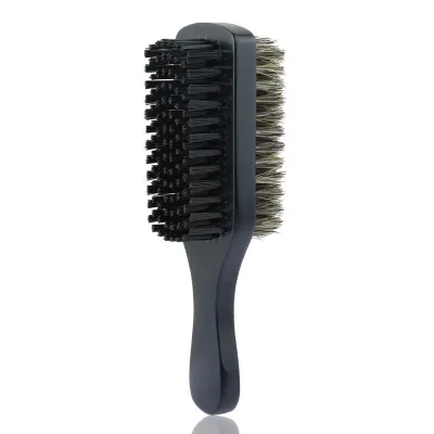 Professional Hard Wave Wooden Hairbrush Double-Sided Black Grooming Soft Boar Bristle Cushion Vent Paddle Compact Men's Beard