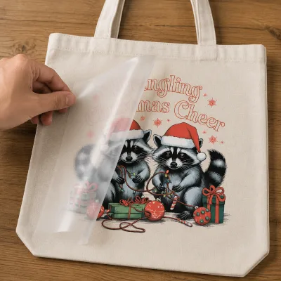 Cartoon Animals Merry Christmas Cold Hot Peel Matte DTF Transfer Ready to Press Screen Print Heat Transfer T-Shirt Design