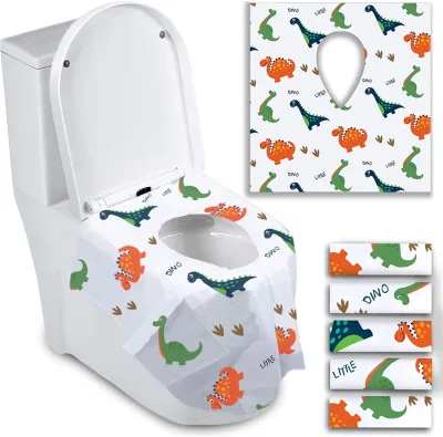 Portable Travel Package Custom Printing Non-woven Paper PE Film Waterproof Disposable Toilet Seat Covers for Publish Washroom