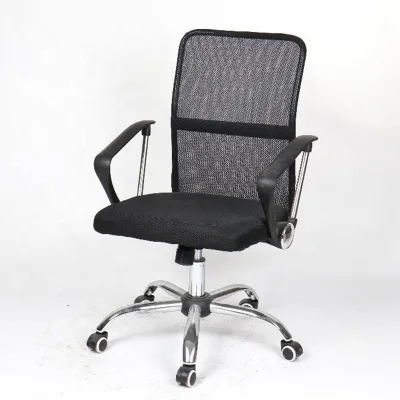 Ergonomic Modern Mid-Back Black Mesh Swivel Comfortable Task Office Chair for School Living Room Use Student Study Free Sample