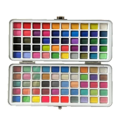 100 Colors Dual Layer Square Solid Watercolor Paint Pigment Kit Professional Artist Drawing Art Supply Set