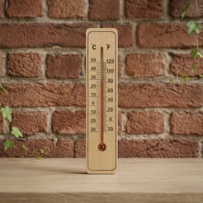 Digital Wooden Hanging Indoor Thermometer Dual Scale Celsius Fahrenheit Room Houseware Temperature Gauge