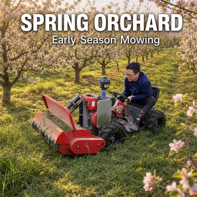 Ride-on Grass Cutter Diesel 4WD Flail Mower Hydraulic Lift for Tea Plantation Hillside Farm