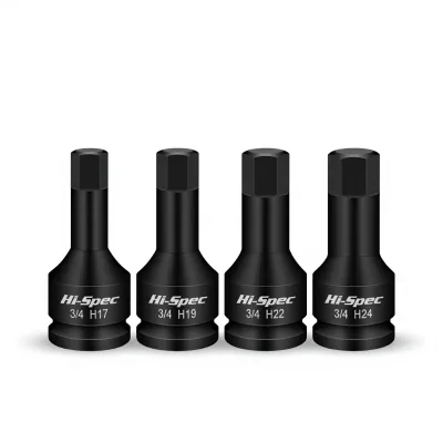 3/4-Inch Heavy-Duty Air Hammer Hexagon Socket 19mm Integral Bit H-Type Driver Socket Turn Black Finish Pneumatic Wrench