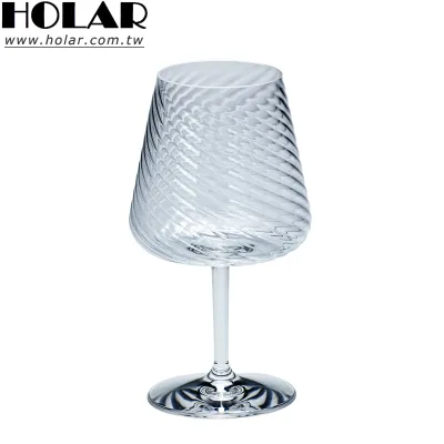[Holar] Taiwan Made High Quality 20oz Shatterproof Plastic Ribbed Wine Glasses for Bars Outdoor Camping Picnic