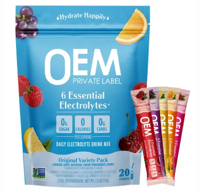 Magnesium Potassium Sugar Free Hydration Drink Mix Electrolytes Powder for Boost Endurance Reduce Fatigue