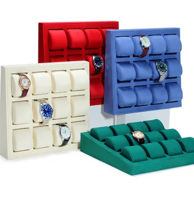JINSKY Custom Watch Display Tray Beige Color Watch Trays Soft Pillow Microfiber Watch Holder Different Colors