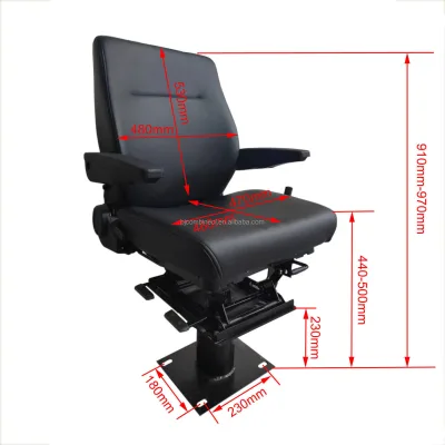 High Quality ECE R17/R25 Stationary Railway Locomotives Driver Seat Truck Seating Adjustable Function Leather Material ISO9001
