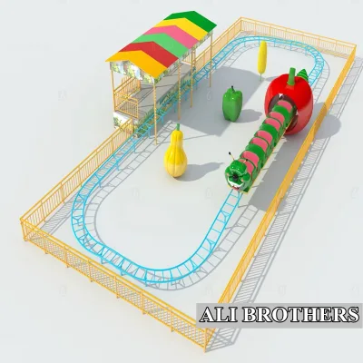 CE Approved Indoor Kids Games Apple Bug Paradise Amusement Electric Worm Train Rides Mini Roller Coaster-Shock Resistant on Sale