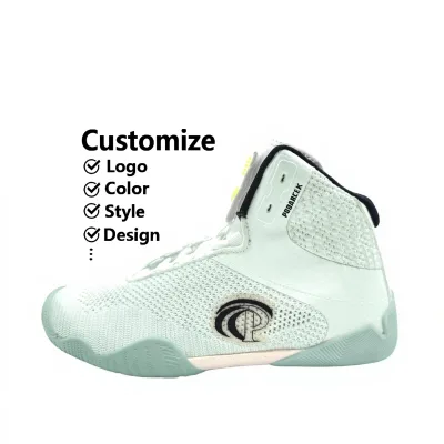 Supplier Customize Most Popular Professional Leather Lightweight High Top Non-slip Mesh Upper Wrestling Shoes