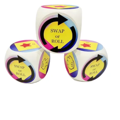 DIY Custom Printed Large Size EVA PU Foam Dice Manufacturer's Bulk Six-Sided Embracement for Game Toy With Logo