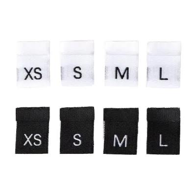 High-density Folded Weaving Size Labels for Immediate Inventory Sale