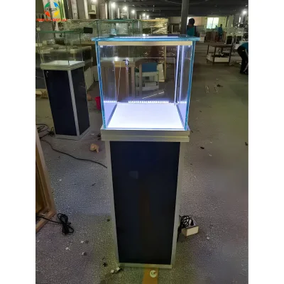 Customizable Silver Aluminum Frame High Quality Heavy Duty LED Lighting Jewelry Diamond Display Stand for Retail Stores