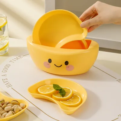 Yuanbao Shape Double Layer Bone Plate Eco Friendly PP Plastic Tray Multifunctional Home Tableware for Bone