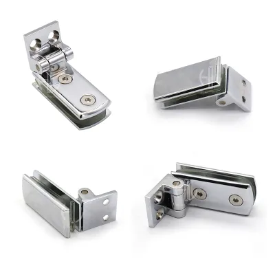 Zinc Alloy & Stainless Steel 90 Degree Glass Balustrade Clamp Modern Bathroom and Outdoor Glass Cabinet Door Clips