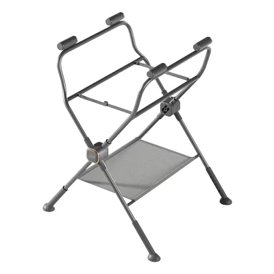 Portable Collapsible Baby Bath Tub Stand Multi-Purpose Height Adjustable Holder Frame with Storage Tray
