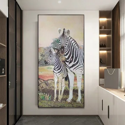Custom Pet Animal Mosaic Tiles Art Wall Mural Leopard Painting Eco-Friendly Glass Tiles for Kitchen Craft