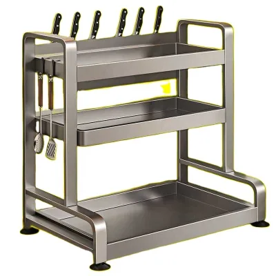 Kitchen Seasoning Storage Rack Tabletop Chopsticks Knife Rack Multifunctional Seasoning, Kitchen Utensils Multi-layer Storage