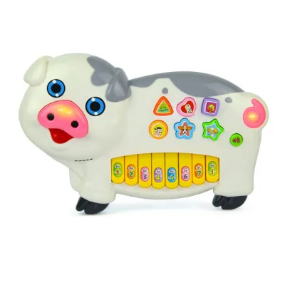 Hot Selling Cute Pig Design Educational Electric Organ Keyboard Toys