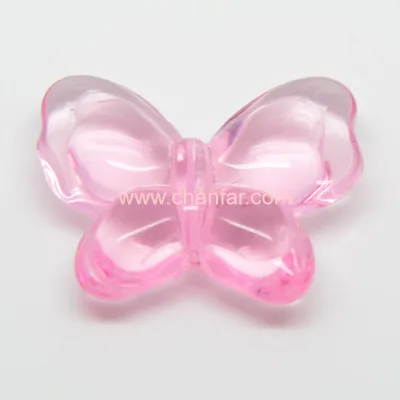 Pink Glass Crystal Beads!Wholesale Jewelry Butterfly Shape Crystal Beads! High Quality!