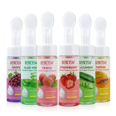 Gentle Foaming Deep Cleansing Facial Cleanser with Brush Moisturizing & Non-Irritating Face Wash, PH Balancing Oil Control