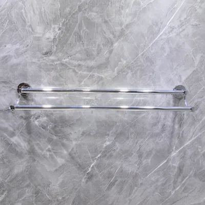 High Quality Stainless Steel Double Towel Rail Wall Mounted Bathroom Accessory for Toilet Home Hotel Bar Double Towel Bar