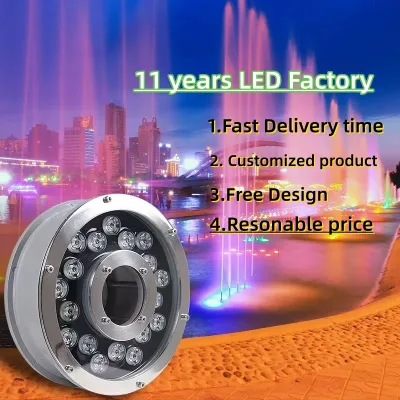 IP68 Waterproof Die-cast Aluminum Body Remote Control 12V RGB Decoration LED Fountain Light
